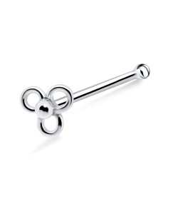 Hollow Flower Silver Bone Nose Stud NSKD-379